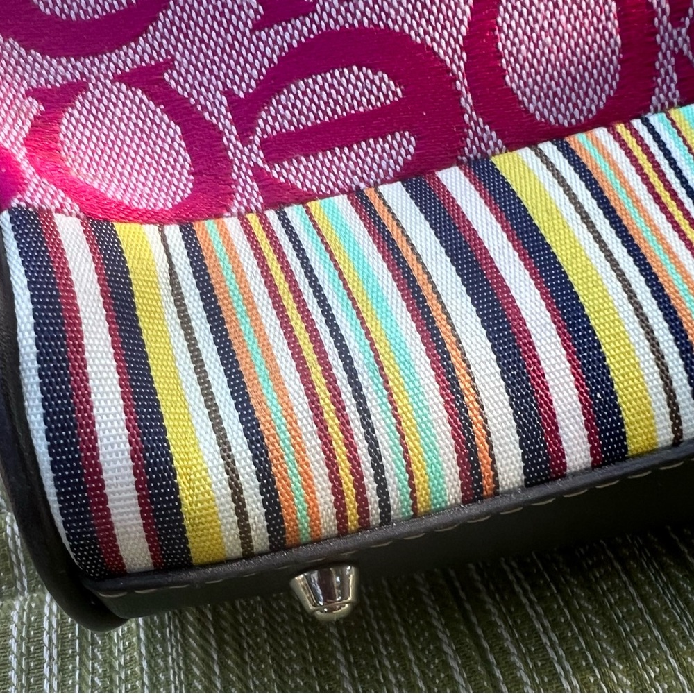 Multicolor Patchwork Shoulder Bag with Silver Hardware - Picture 9 of 15